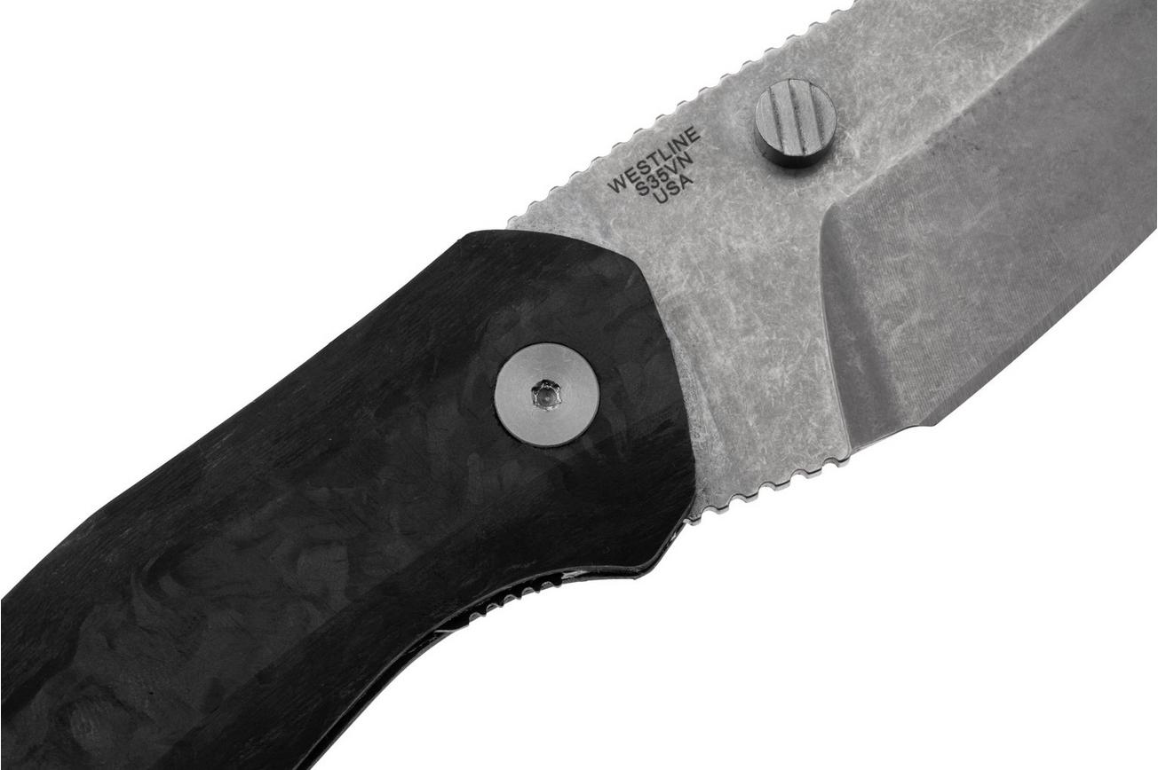 Case Westline 36554 Black Marbled Carbon Fiber, Drop Point Blade S35VN zakmes