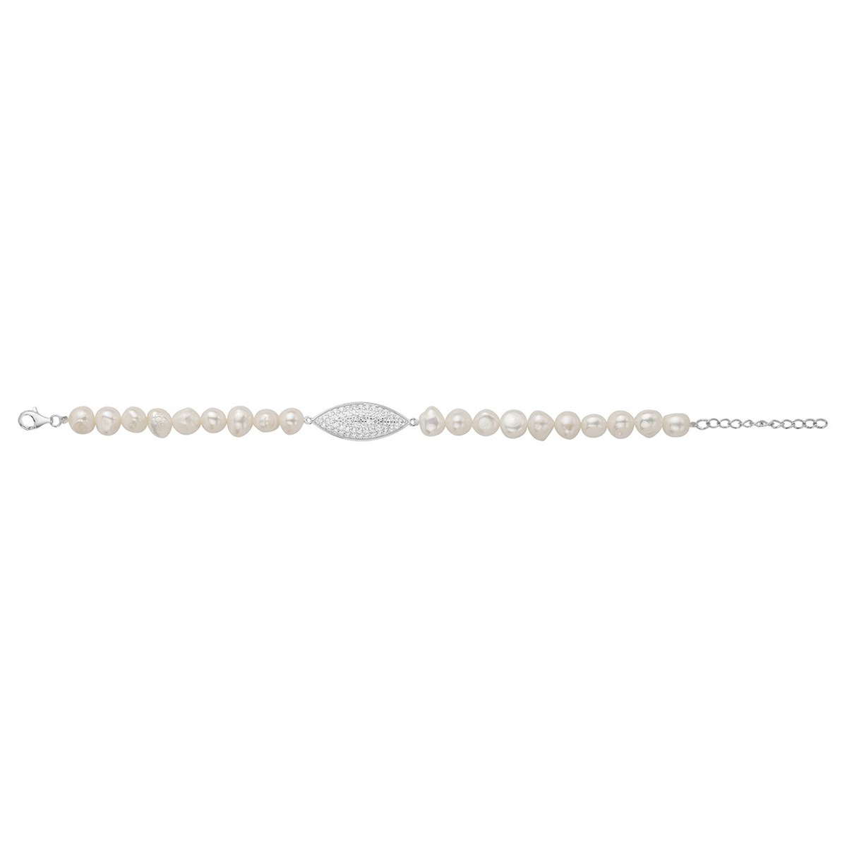 Bracelet en Argent avec perle d'eau douce blanc