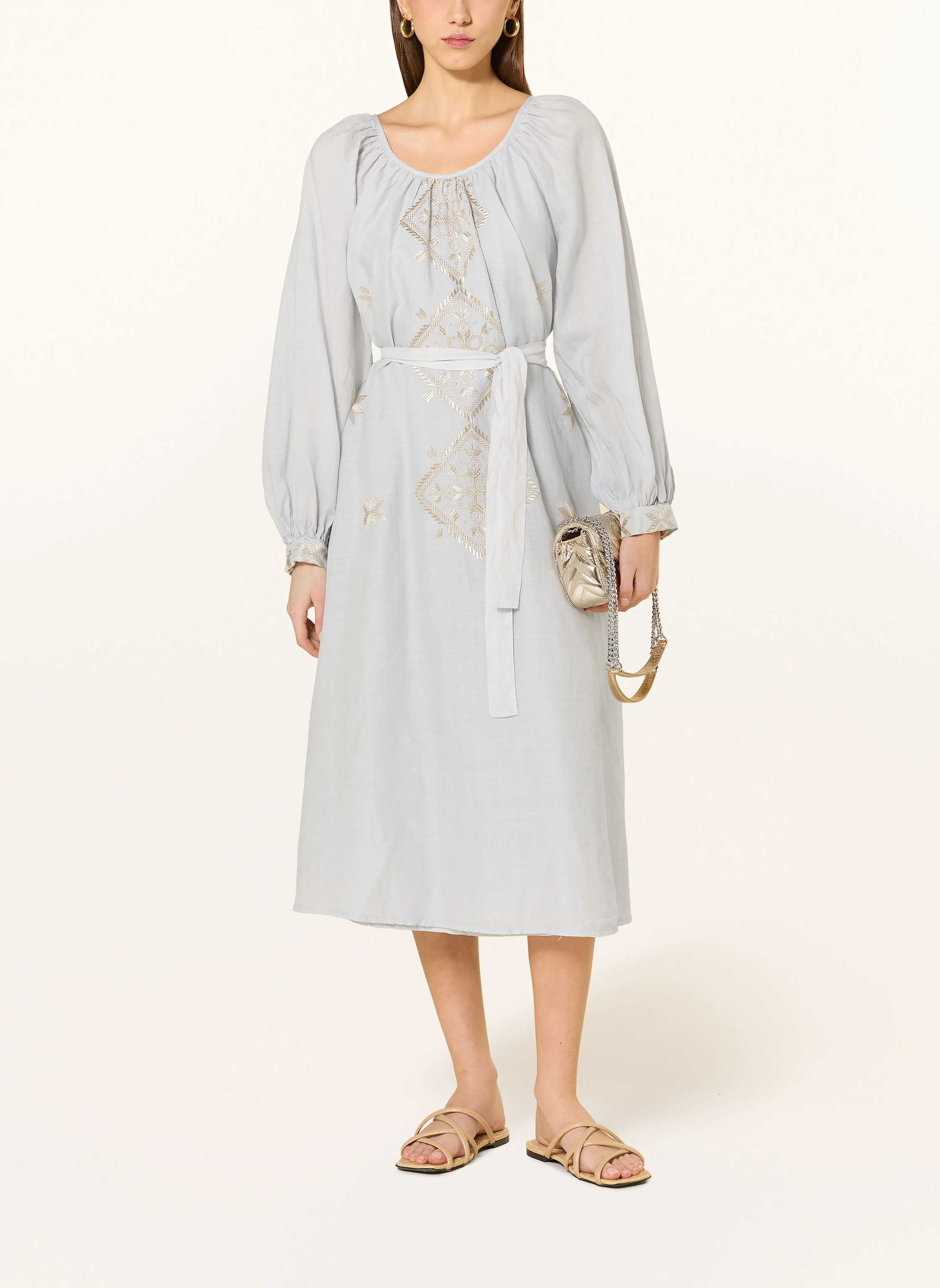 Greek Archaic Kori Strandkleid LEFKADA mit Glitzergarn