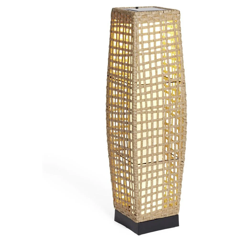 Lanterne solaire osier métal Bali Ø16xH68cm
