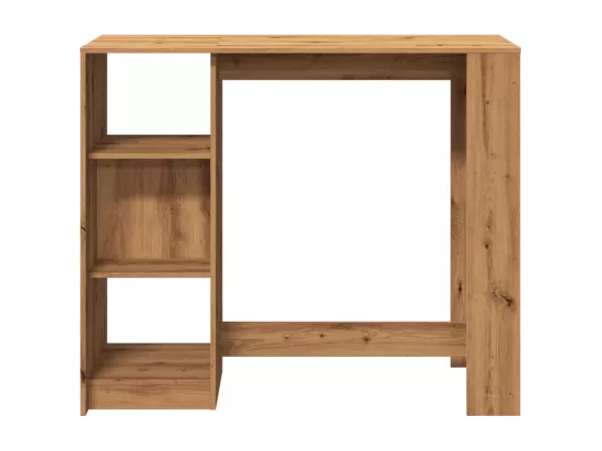 Table de bar avec étagère chêne artisanal bois d'ingénierie