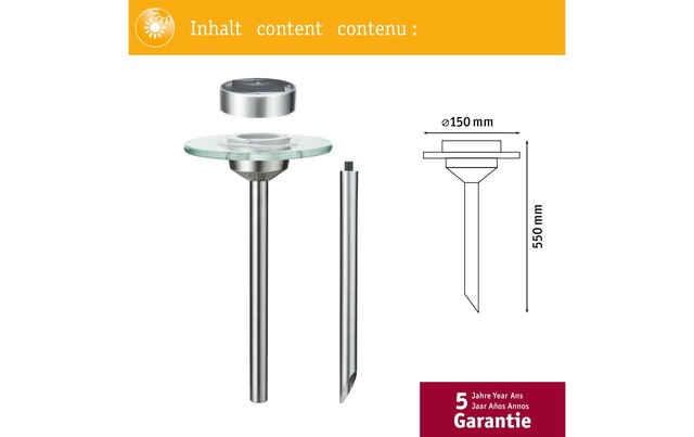 Paulmann LED Sockelleuchte »LED Solarspi« Warmweiss
