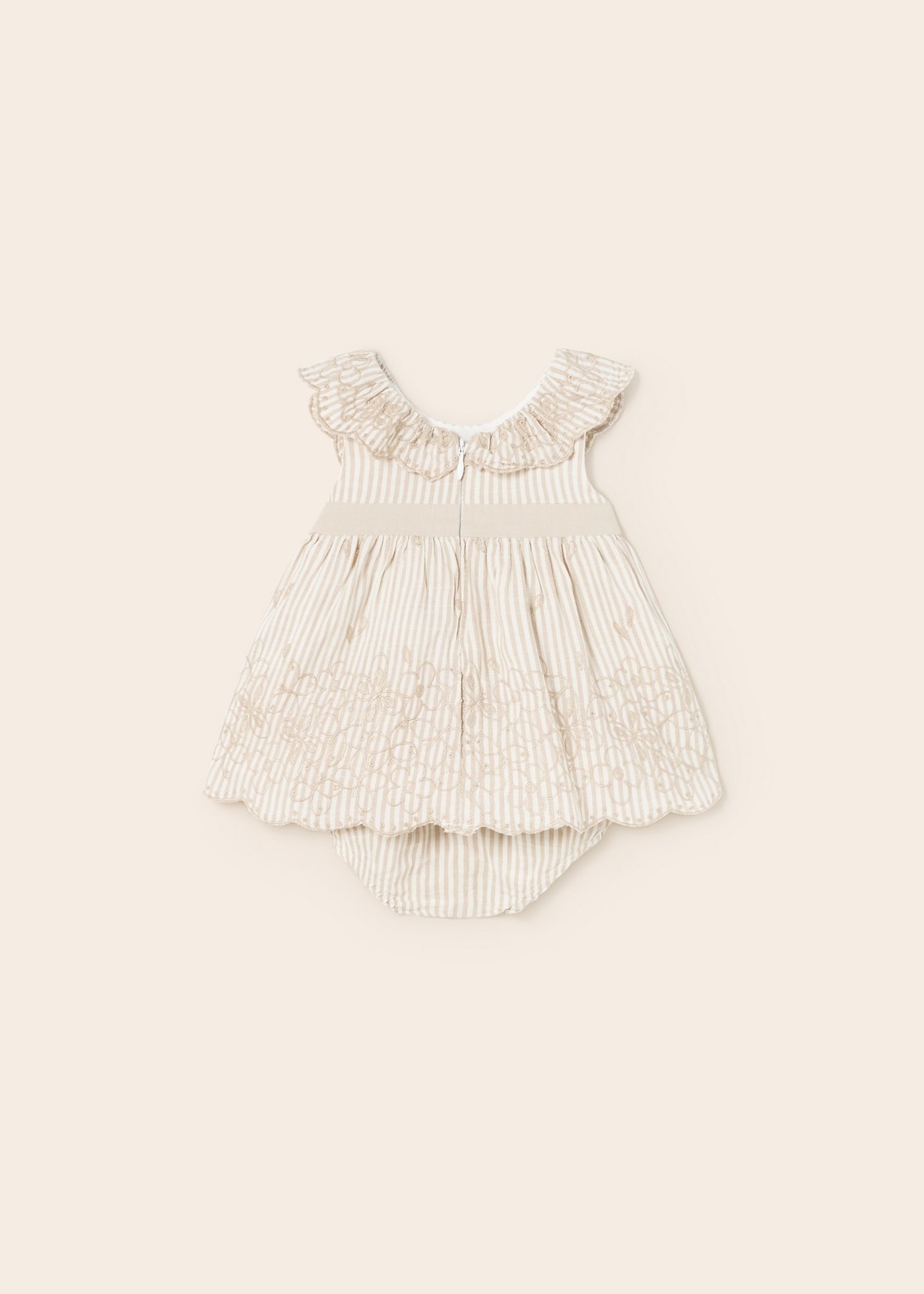 Vestido de cerimônia bordado com capa para fralda para recém-nascido