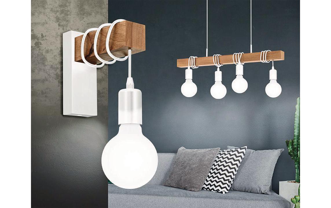 Pendelleuchte TOWNSHEND 4x E27 WeissPendelleuchte, Braun/Weiss