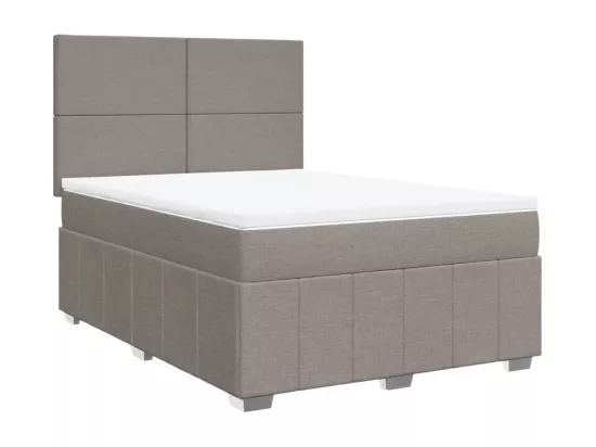 Sommier à lattes de lit avec matelas Taupe 160x200 cm Tissu