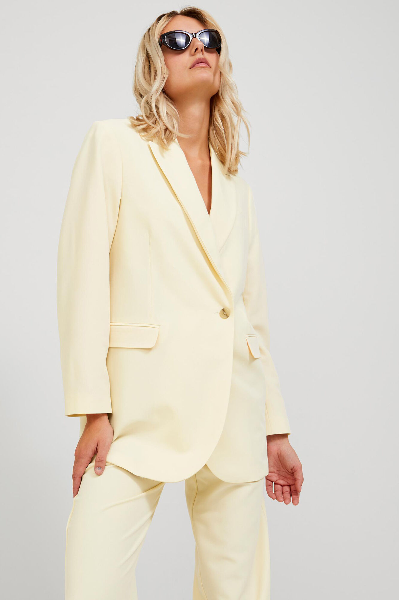 Blazer regular de abotoamento duplo