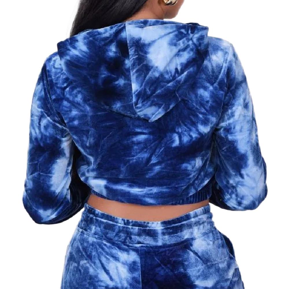 Project X Paris Sweat à Capuche Bleu Femme Project X Paris Tie & Dye