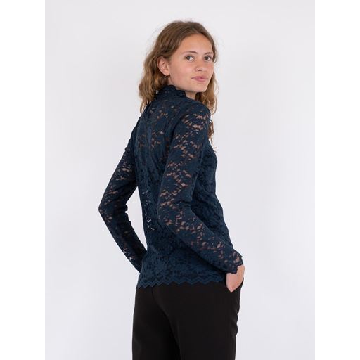Neo Noir Liza Laceflower Bluse, Navy, 34
