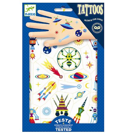 Djeco Tatoveringer - Sølvlysende - Space Oddity
