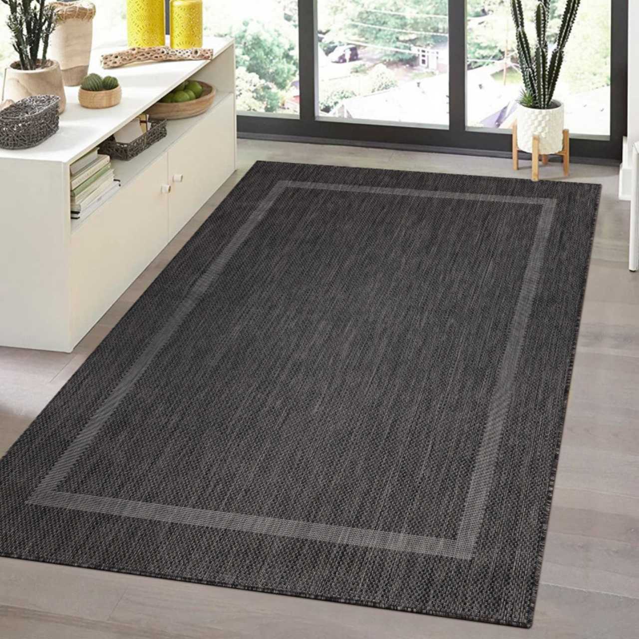 Waschbarer In & Outdoor Teppich Wetterfest Balkon Wasserfest Garten Terasse
