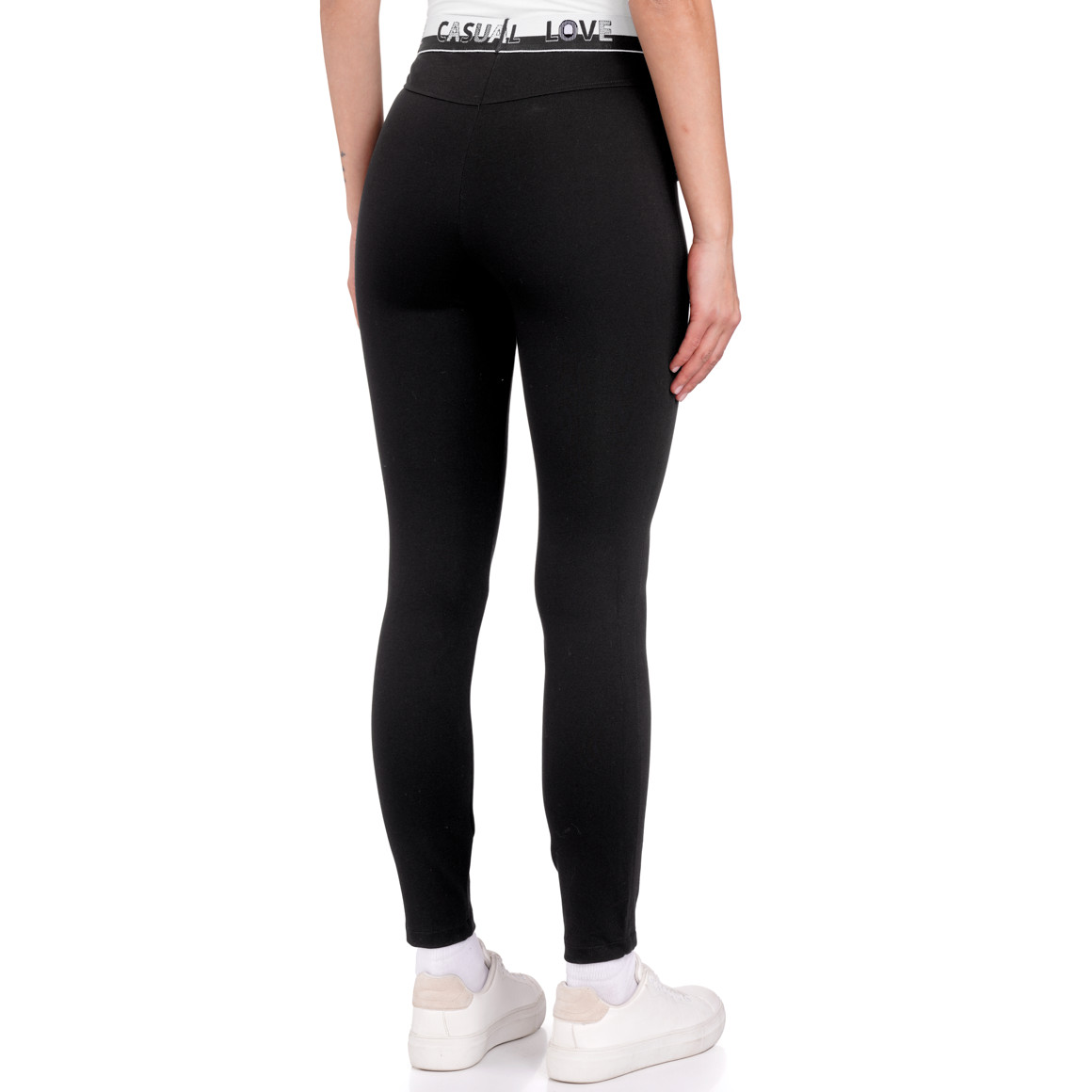 Gina Benotti Damen Leggings mit Webbund schwarz