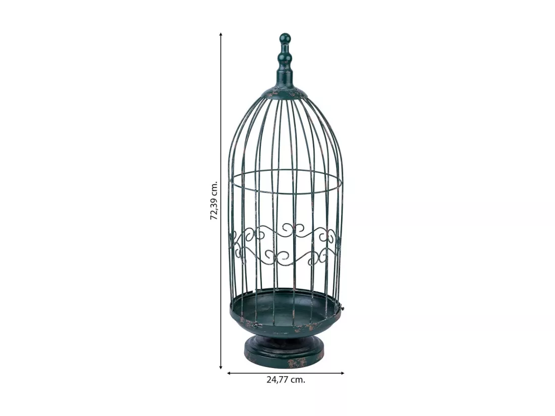 Cage décorative en métal 24,77x24,77x72,39h cm