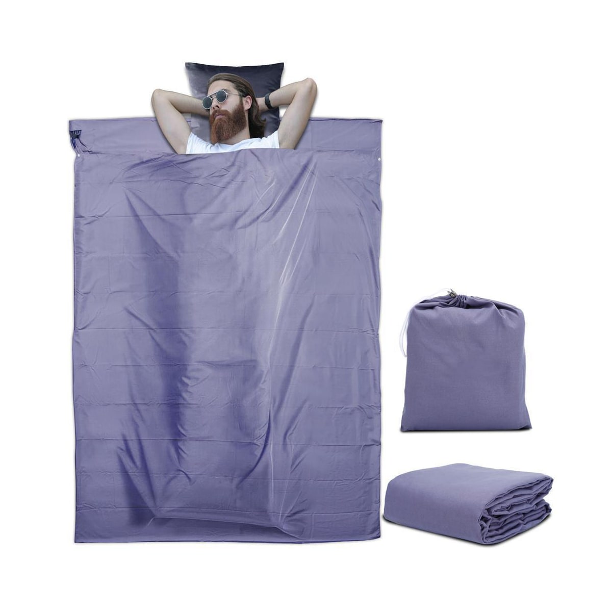 Sovepose Travel 115x 210 cm Reisesovepose (lilla)