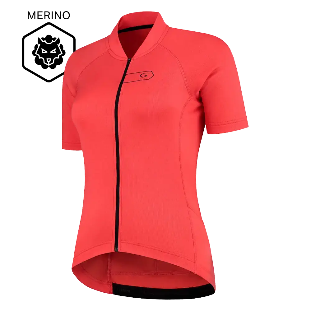 FUTURUM MARA Merino Fietsshirt Korte Mouwen Rood Dames
