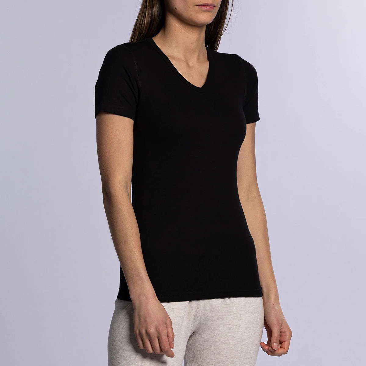 T-shirt manches courtes thermique femme noir