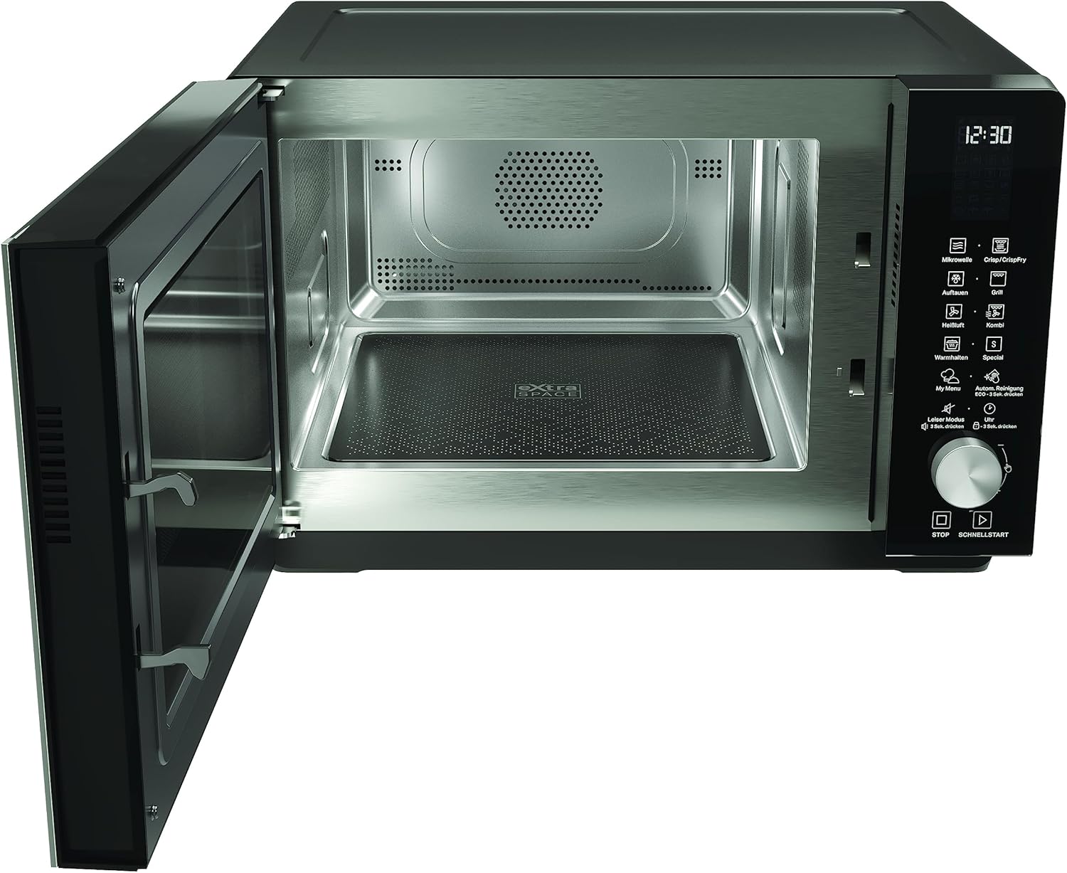 Bauknecht MF 258 B Mikrowelle/Extra Space: Kombi Ohne Drehteller/My Menu/Crisp/Crisp Fry/Spezialprogramme/Heißluft/Quarz Grill/Auto Clean/Autom. Rezepte/ 25 L