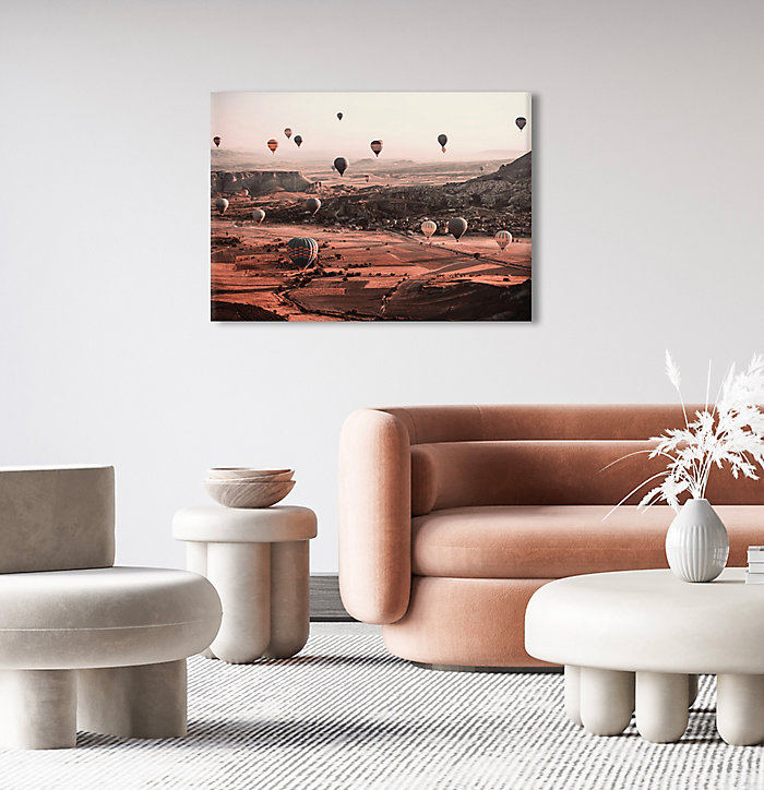 Toile imprimée montgolfières l.80 x H.120 cm