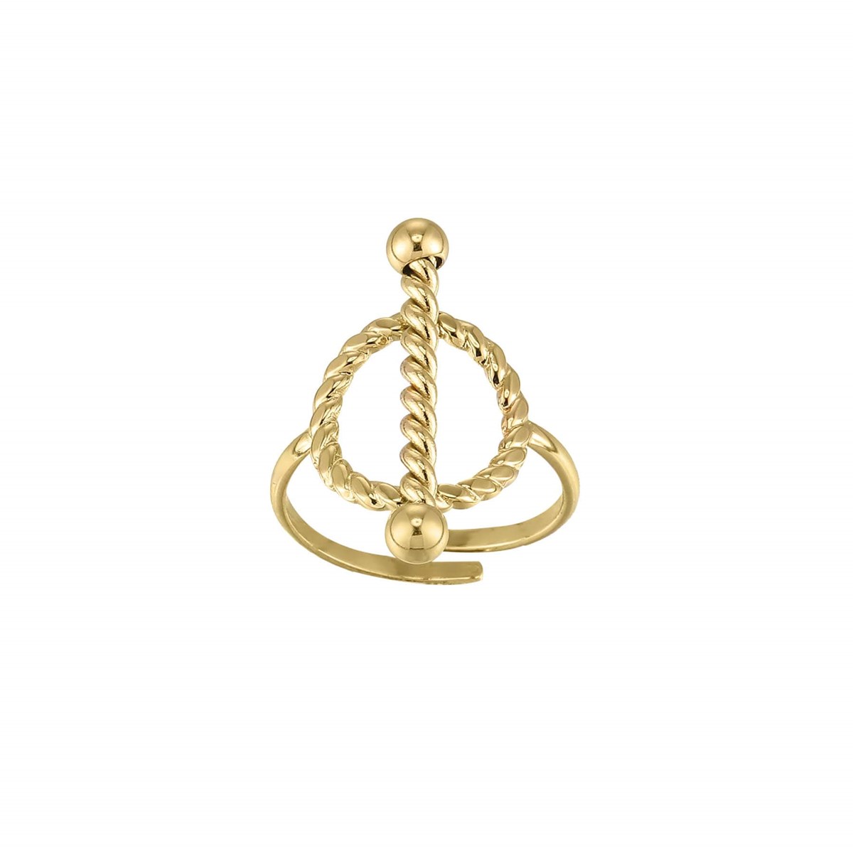 Bague Corazon acier doré or