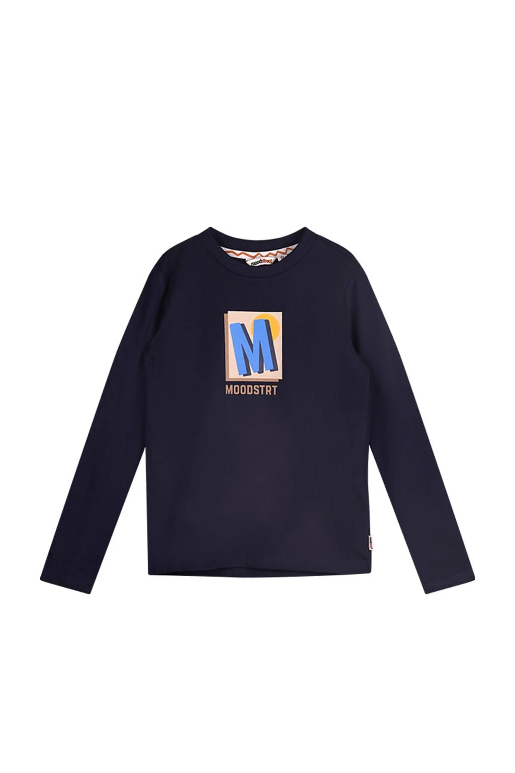 Moodstreet longsleeve Loek met printopdruk donkerblauw
