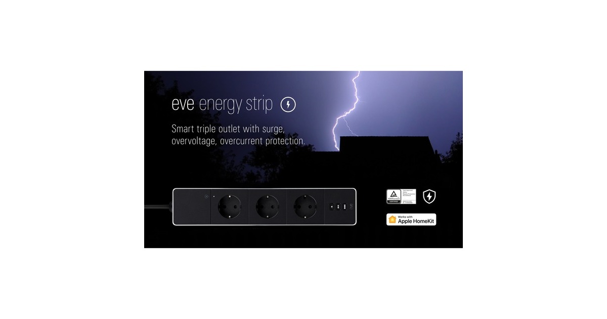 eveEnergy Strip stekkerdoos  (Zwart, WLAN (2,4 GHz))