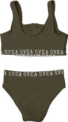 Svea Sportig Bikini Med Glidelås, Army Green