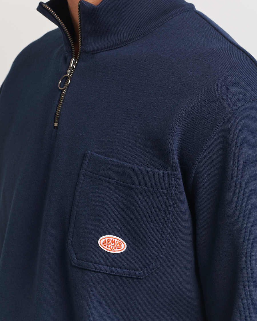 Armor-lux Camionneur Cotton Half Zip Sweater Deep Marine