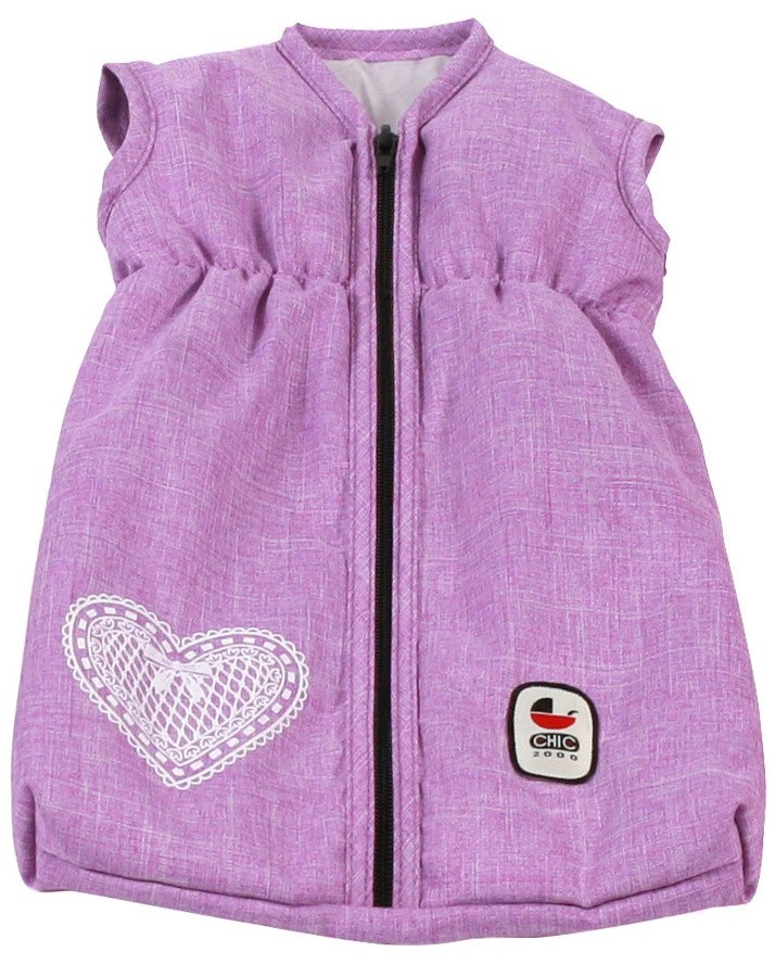 Puppen-Schlafsack BIG HEART in flieder