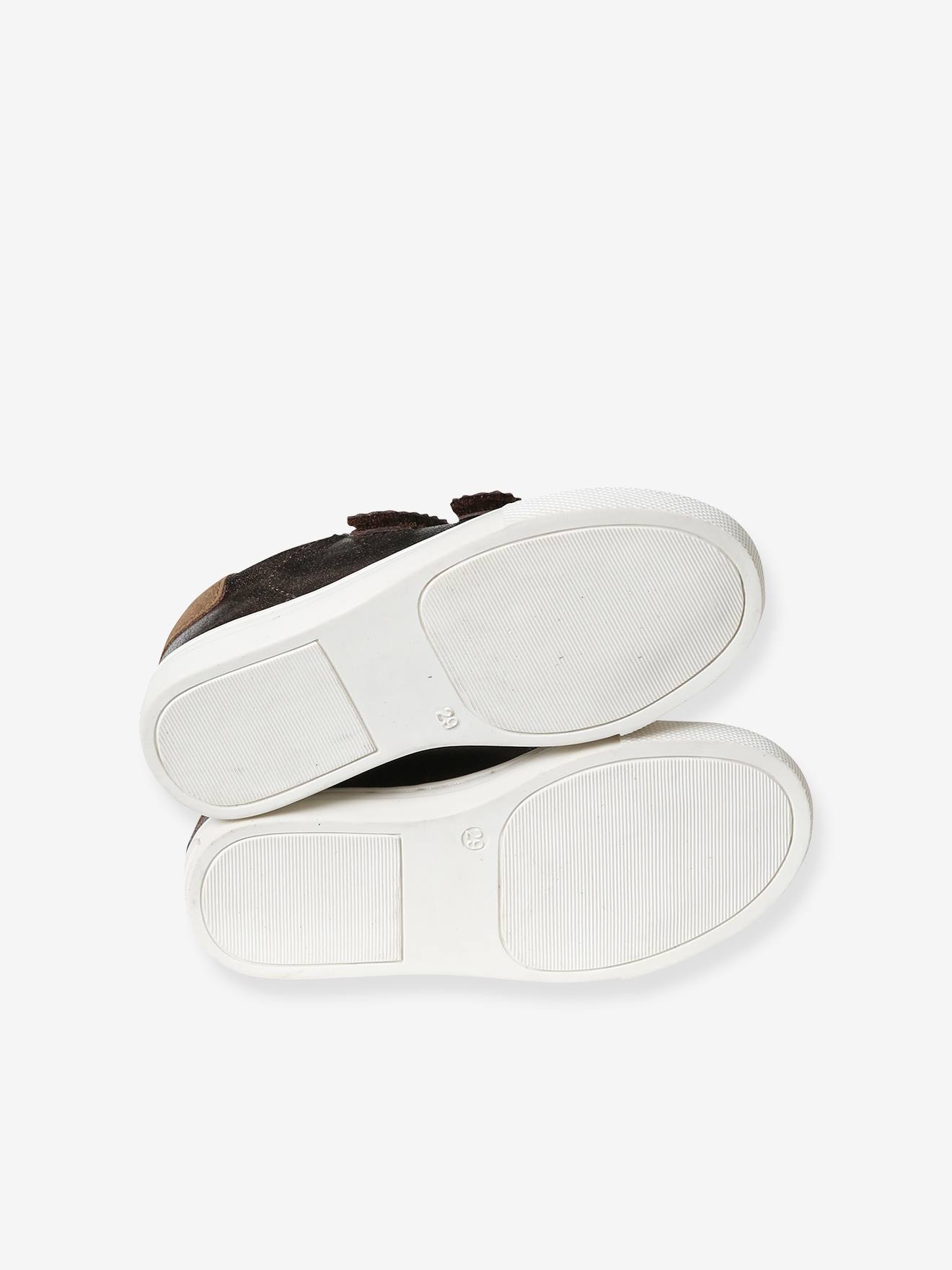 Tênis de couro com fecho de velcro para meninas, modelo especial Autonomia Light Metallic Yellow