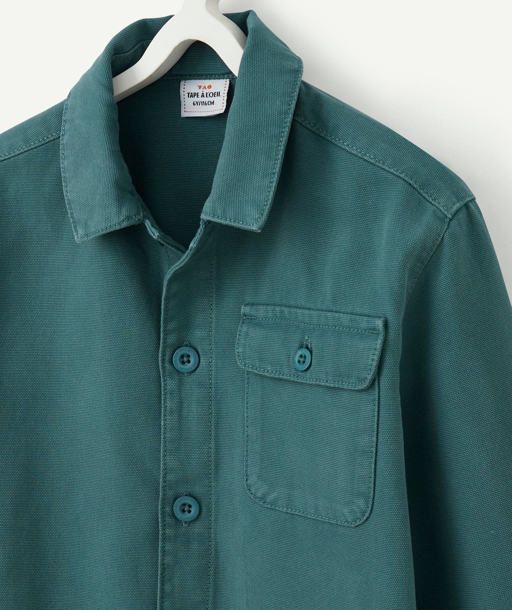 VESTE GARÇON EN COTON ET À MANCHES LONGUES VERTE