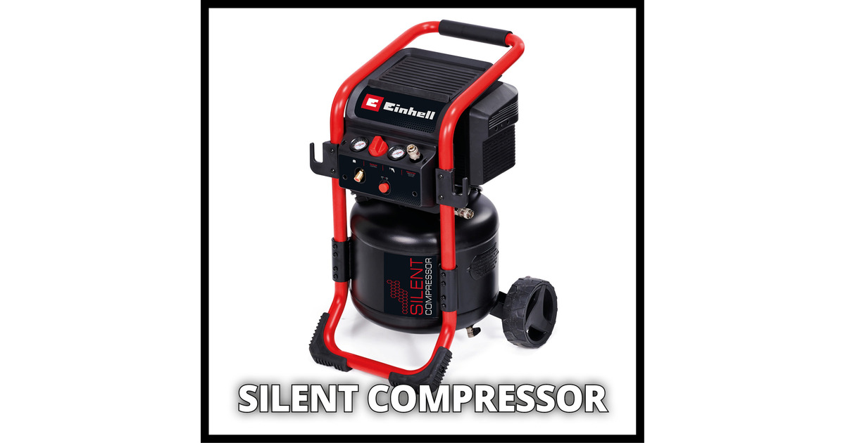 EINHELLTE-AC 240/24 Silent Compressor  (Zwart/rood, 24 liter)