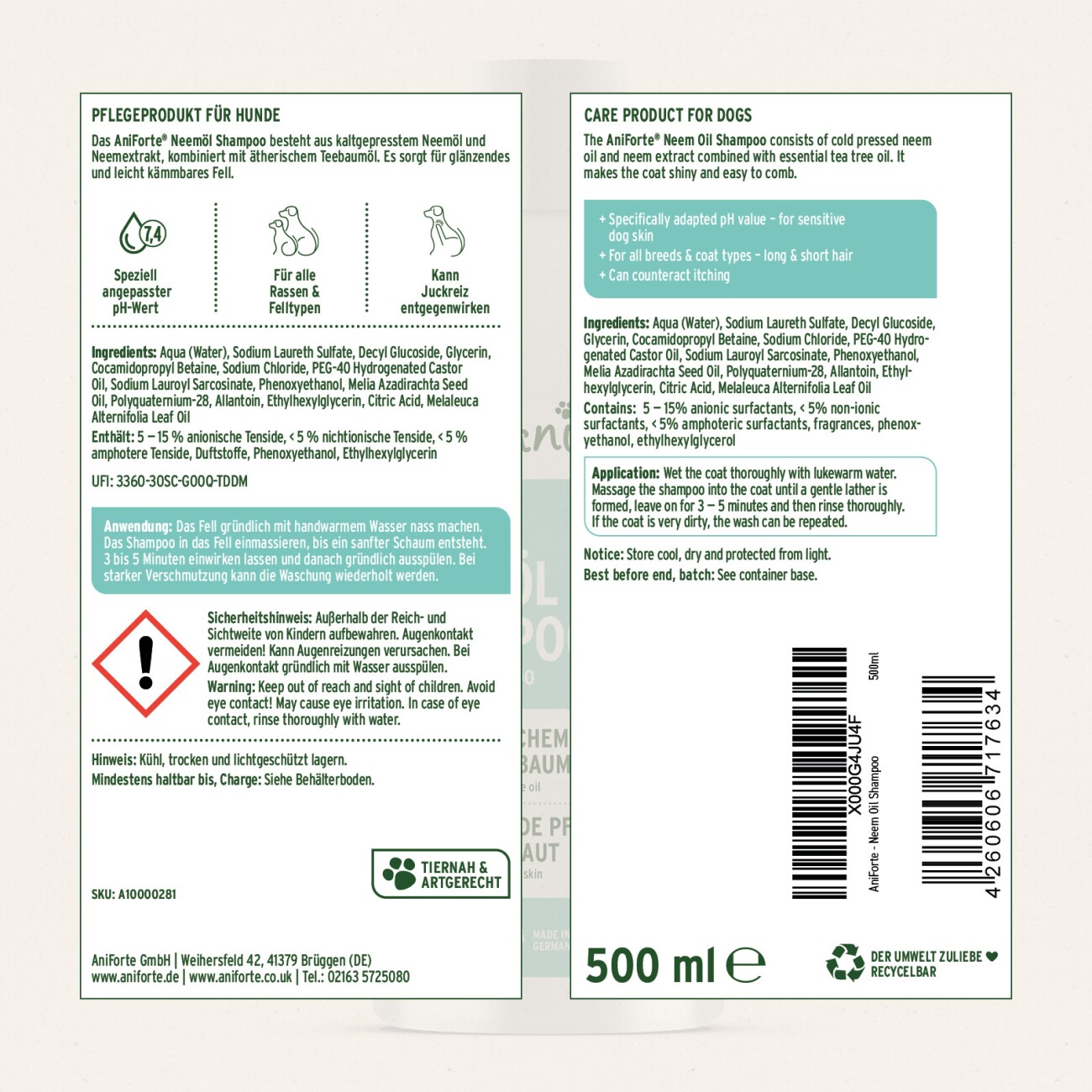 AniForte Neemöl Shampoo 500ml