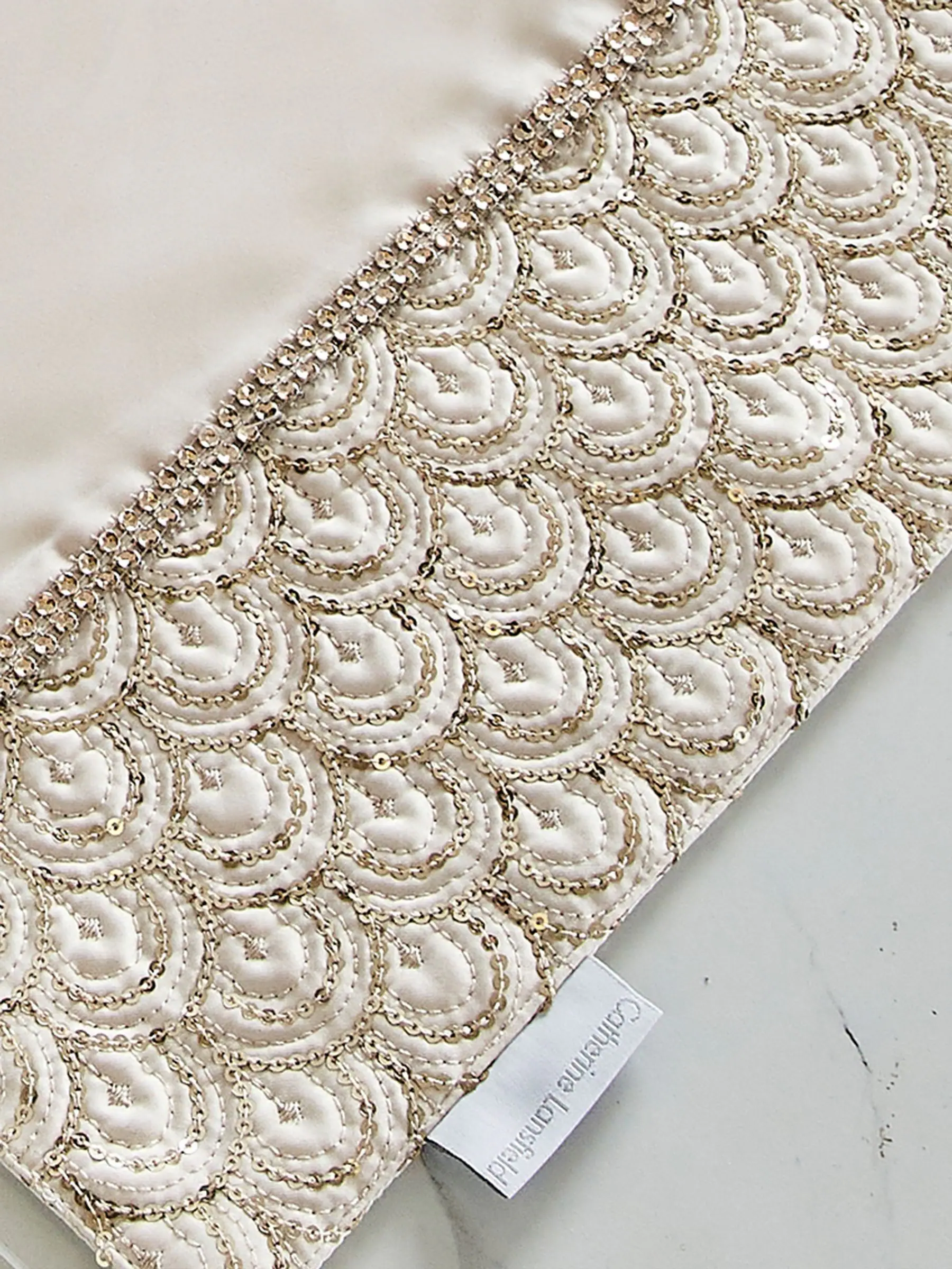 Catherine Lansfield Set van 4 Deco Pailletten Eetkamer Placemats