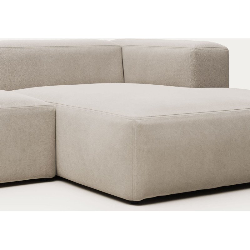 Canapé Blok 3 places beige méridienne à droite 300 cm