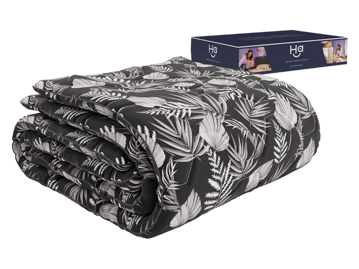 HappyBed Black leaves All year dekbed - 200 x 220 cm