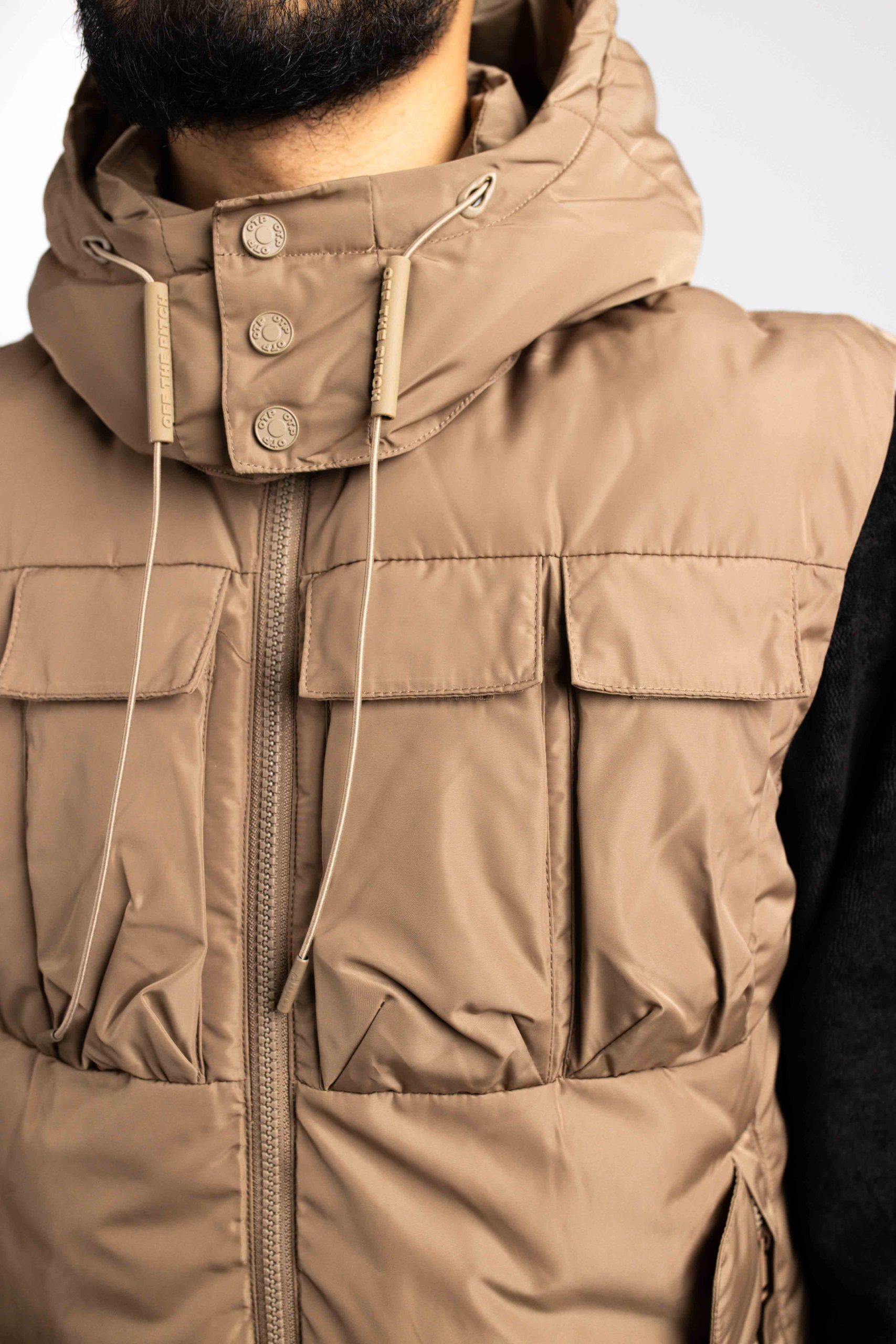 Off The Pitch Padded Bodywarmer Heren Beige/Bruin
