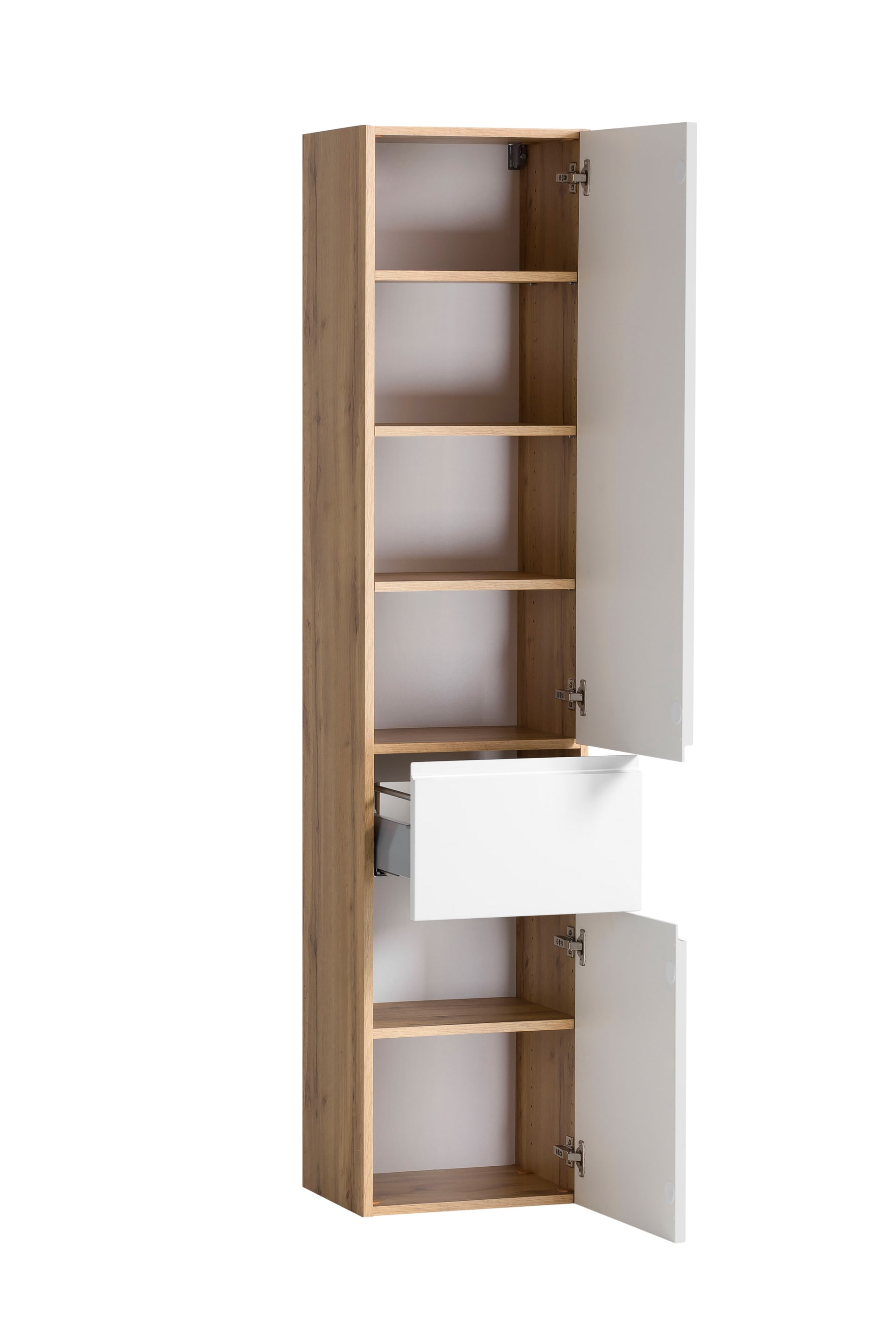 Seitenschrank Gent weiß/braun B/H/T 40x180x35 cm