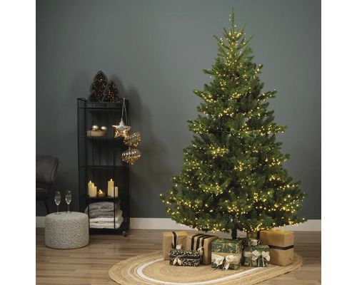 Everlands kunstkerstboom, verlicht, H 210 cm, groen