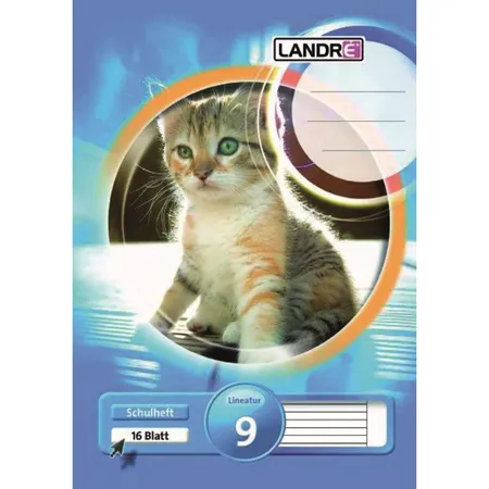Landré Schulheft A5, liniert, Liniatur 9, 16 Blatt, sortiert