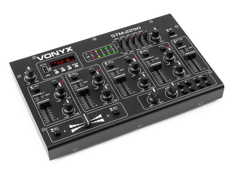 Vonyx DJ-Mixer STM-2290 8-Kanal Mischpult mit Sound-Effekten