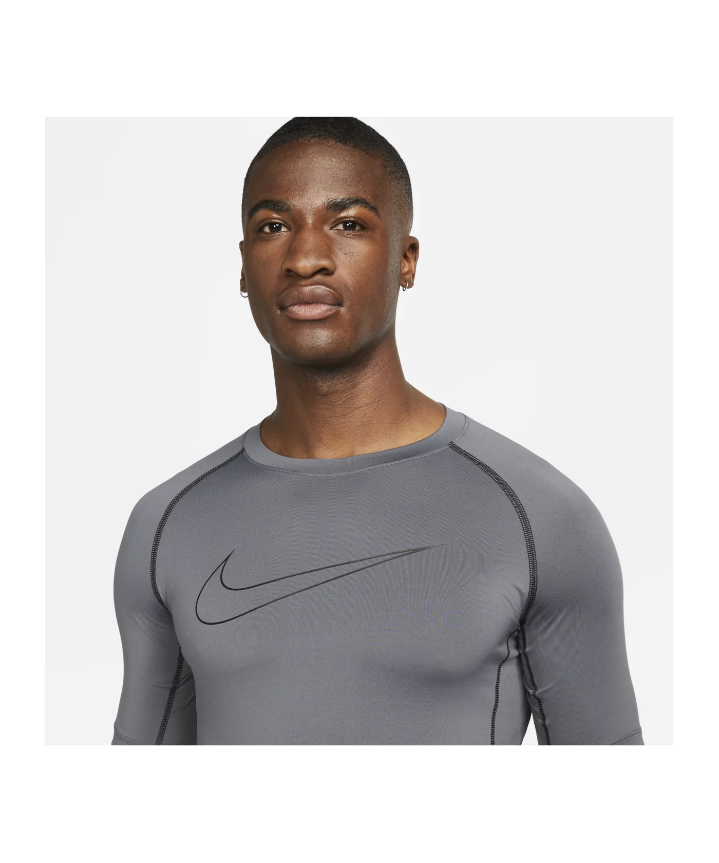 Nike Pro Shortsleeve Shirt Grau Schwarz F068
