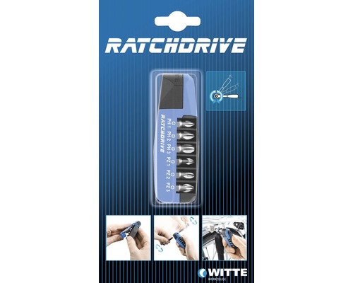 Bitset Ratchdrive Industrie Witte PH/PZ 7-delig