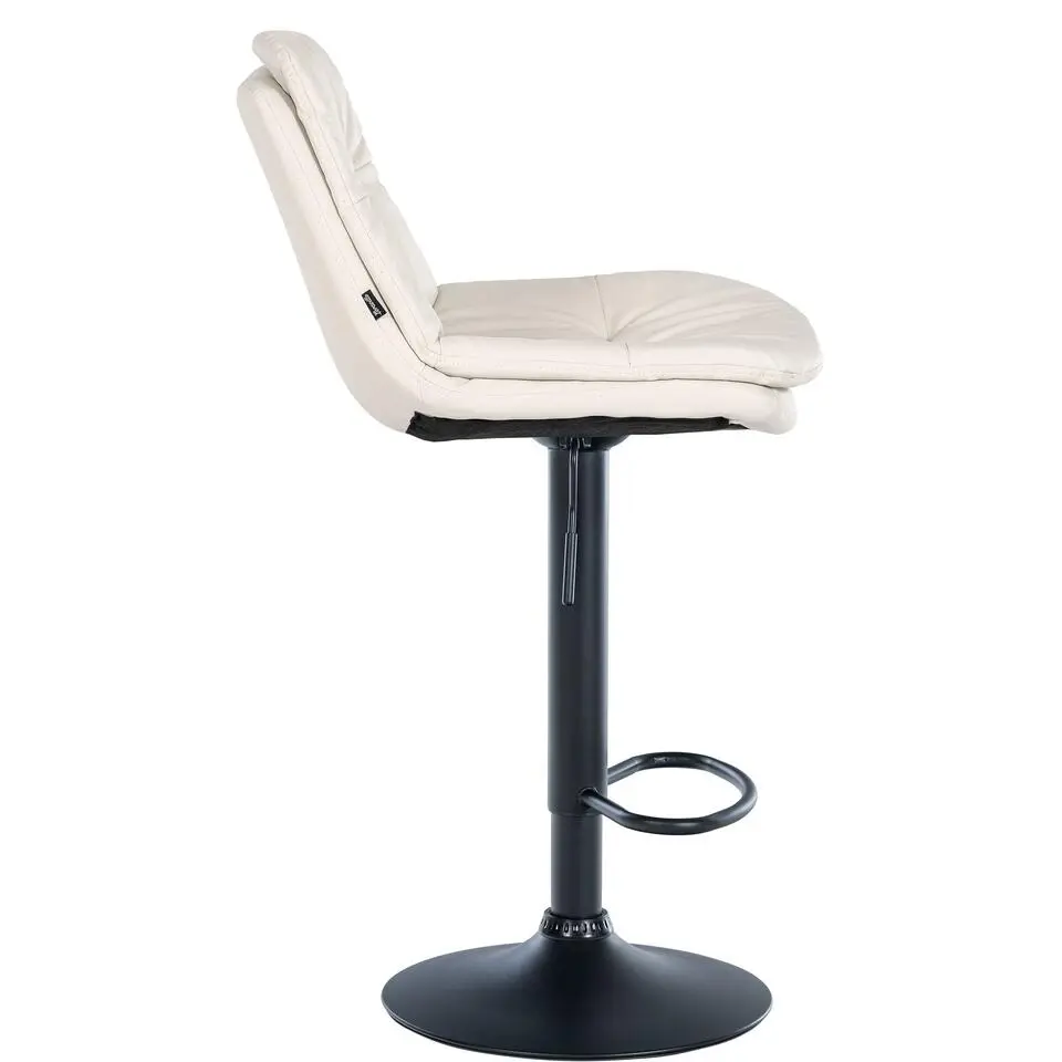 CLP Barkruk Laurel zwart Frame - Kunstleer - wit
