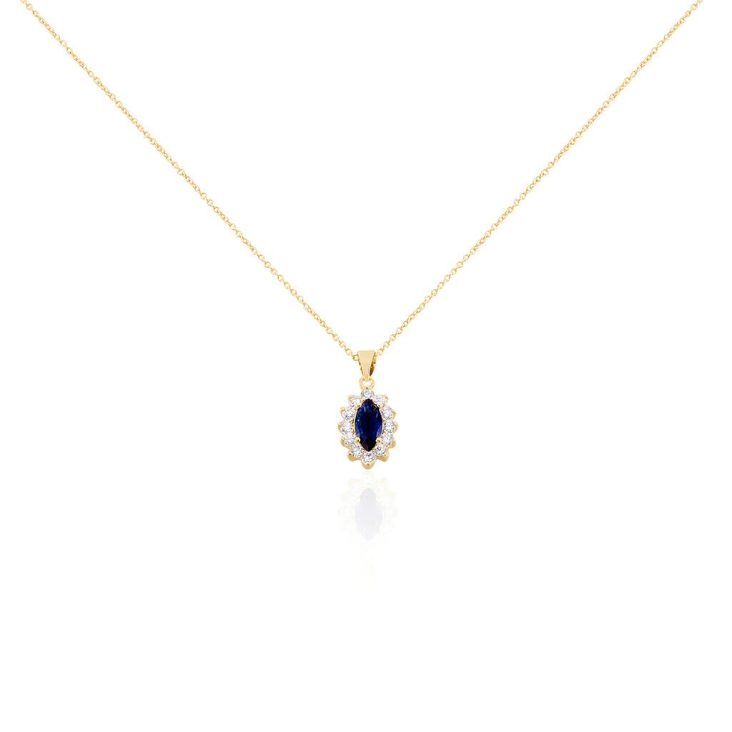 Collier Lisea Plaqué Or Jaune Verre Et Oxyde De Zirconium