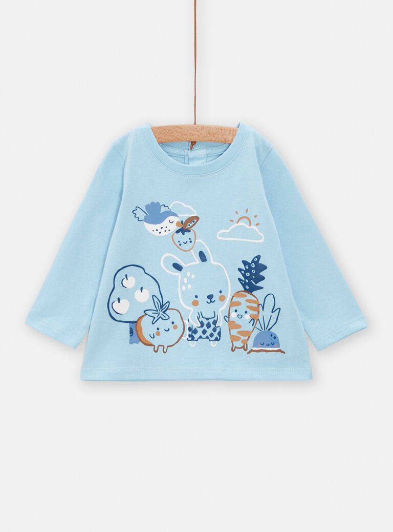 T-shirt bleu à manches longues pour bébé garçon
