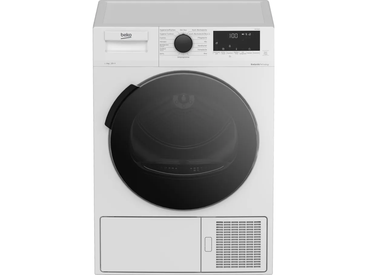 Beko DHC946GX - Tørremaskine - bredde: 59.7 cm - dybde: 59.9 cm - højde: 84.6 cm - frontbetjening - hvid