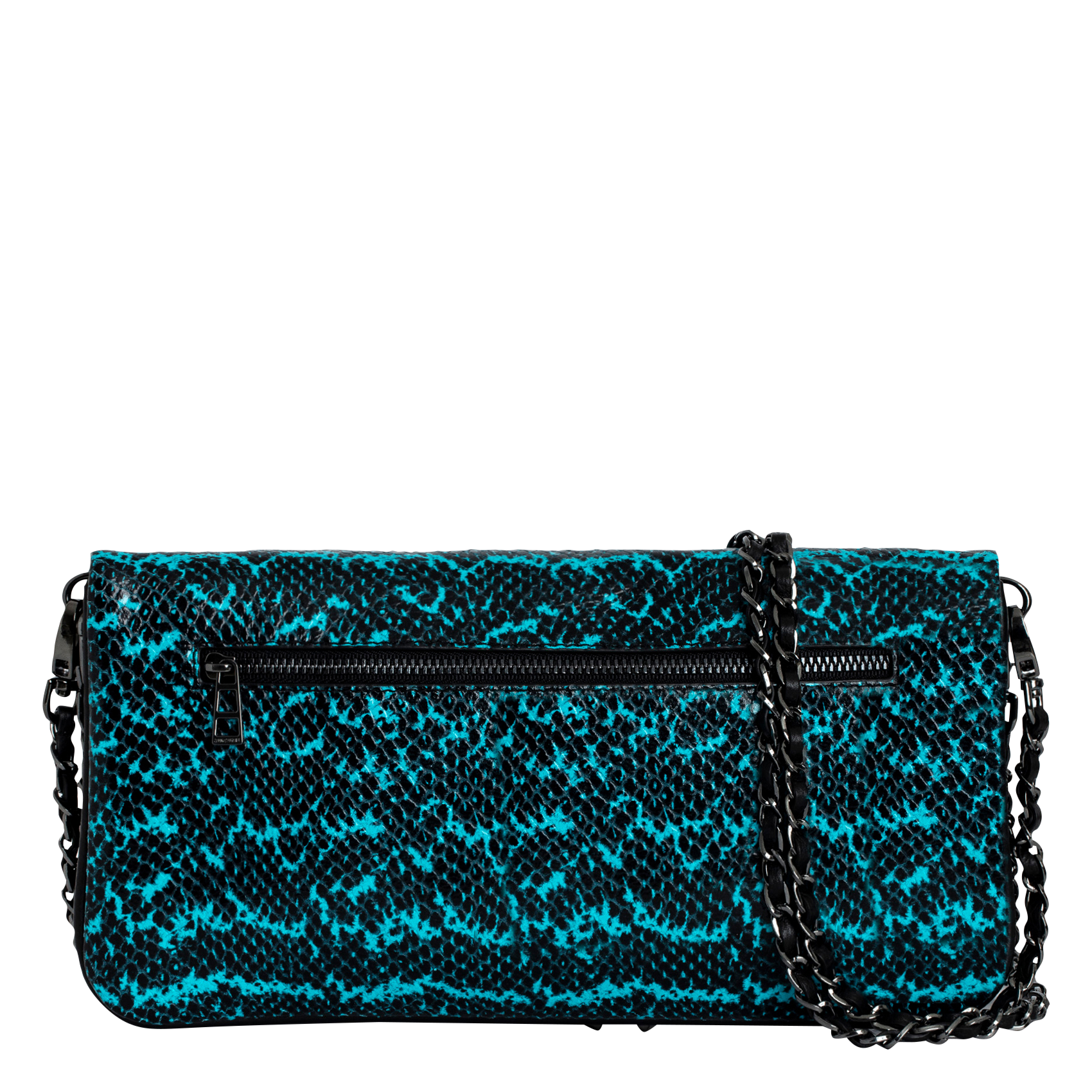 ROCK WILD - Sac bandoulière en cuir effet python | Bleu