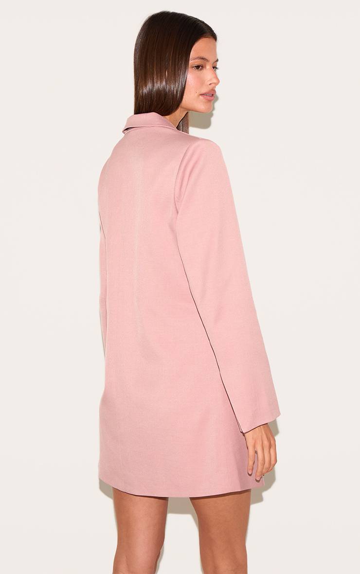 Rose Robe Courte Blazer Tissée Avec Lien Latéral