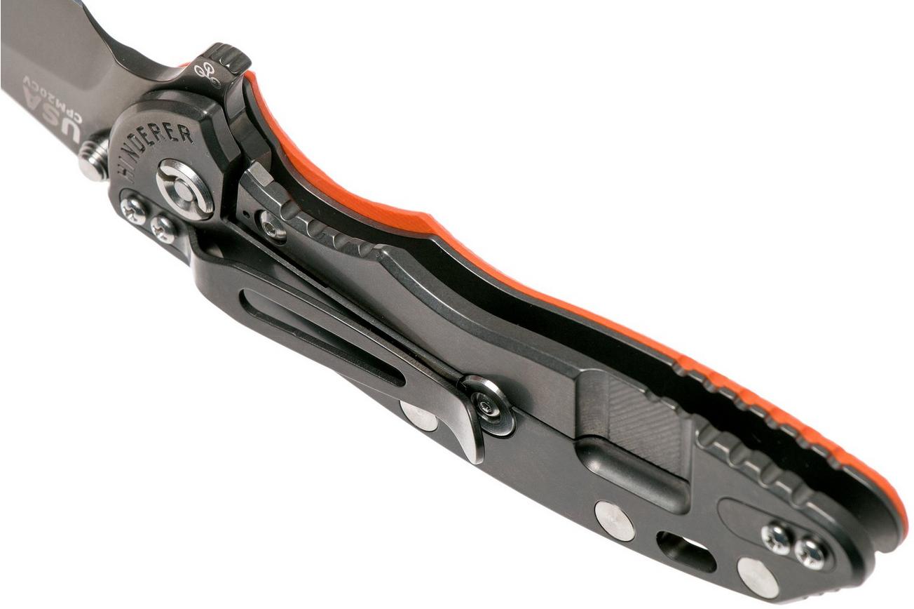 Rick Hinderer XM18 3,5” Skinny Slicer Black DLC, Orange G10