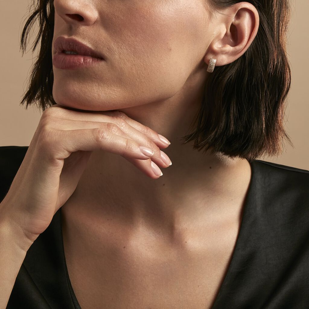 Boucles D'oreilles Puces Charlotte Or Jaune Diamant