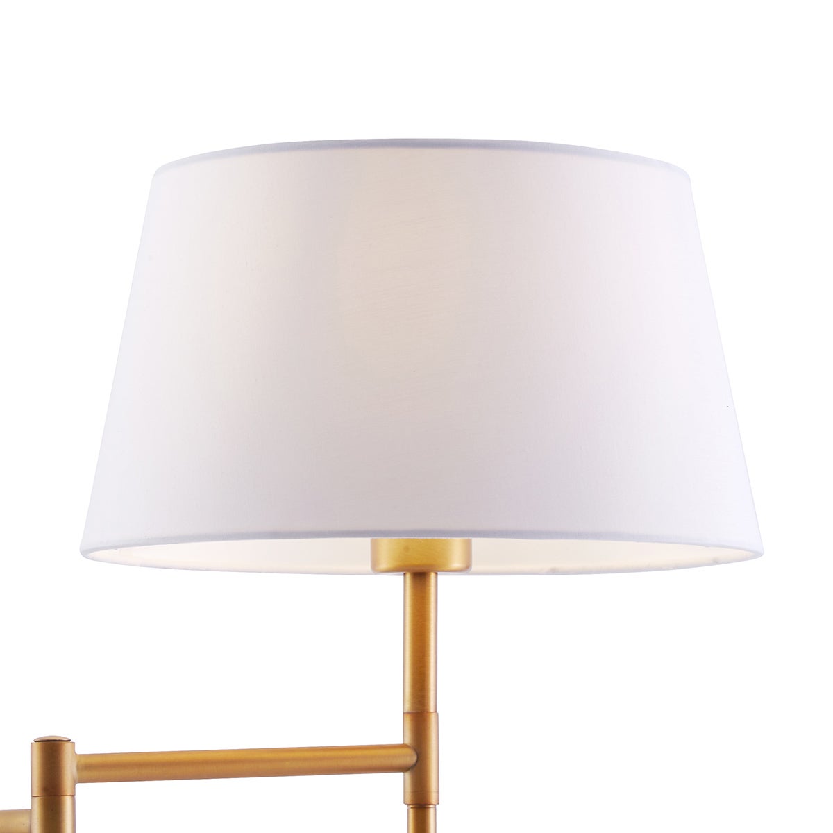 QAZQA - Retro vloerlamp | Staande lamp | Vloerlamp | Lamp | Lamp in brons met witte kap en verstelbare leeslamp - Woonkamer | Slaapkamer - Staal, Langwerpig - LED-compatibel, E27